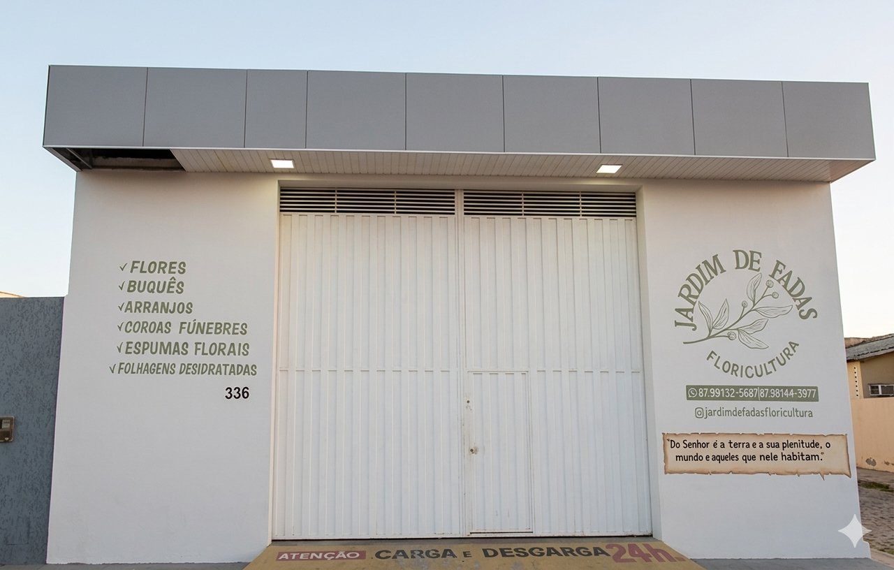 Fachada da floricultura Jardim de Fadas em Petrolina